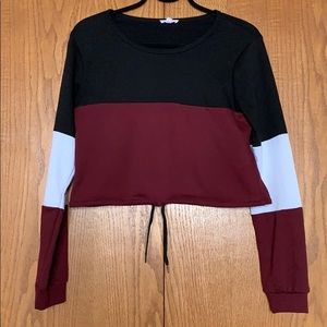 Colour Block Cropped Sweater